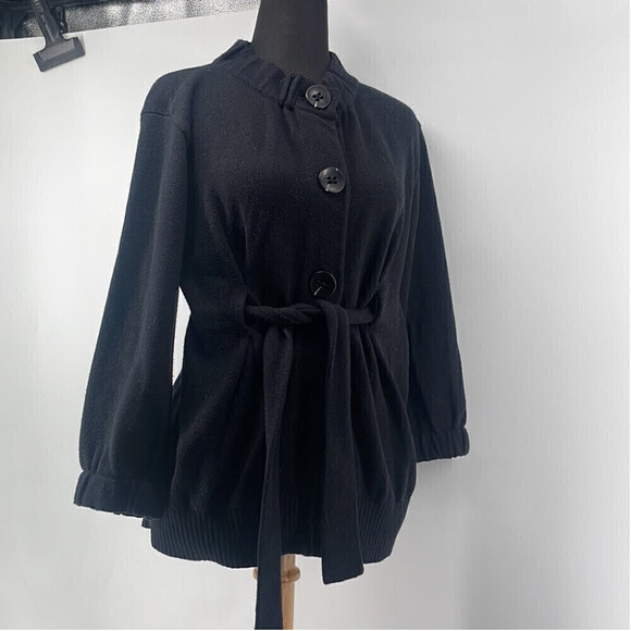 Vince tie front cardigan sweater cashmere cotton blend luxury minimalist sz sm - Picture 10 of 12